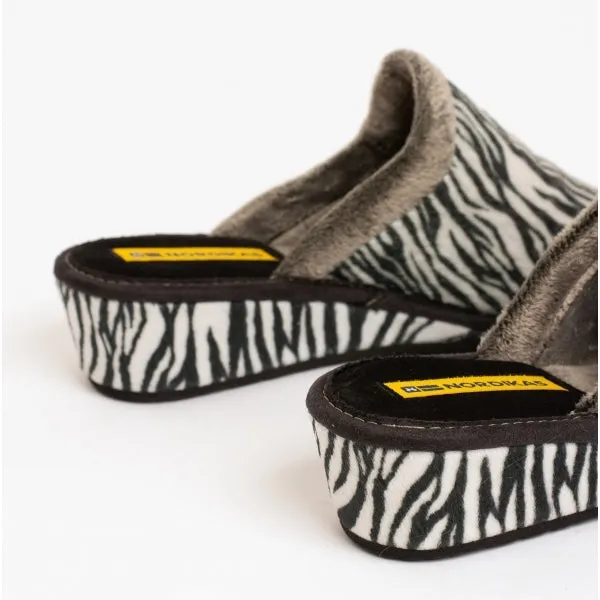 1614 Ladies Mule Slippers Zebra