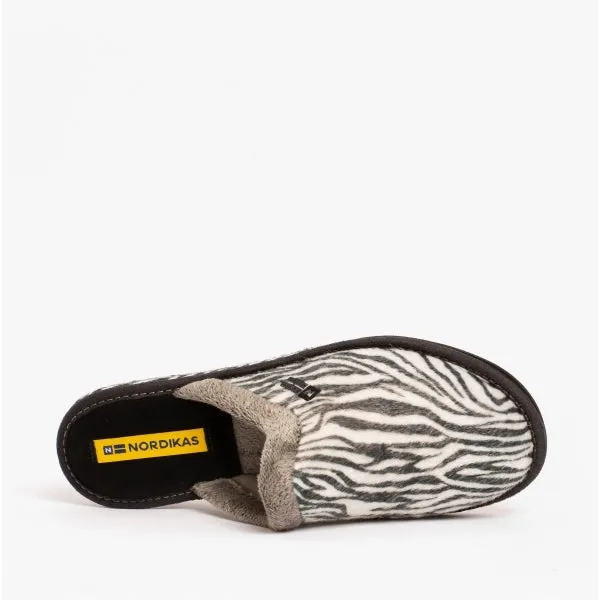 1614 Ladies Mule Slippers Zebra