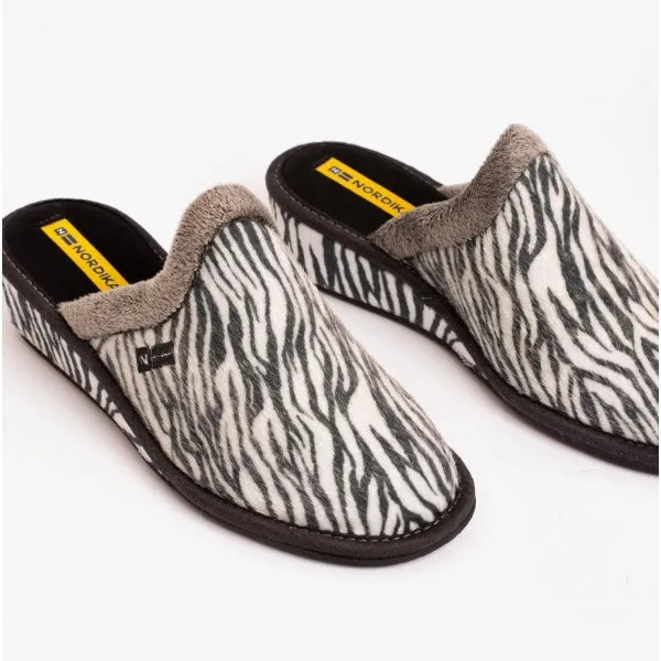 1614 Ladies Mule Slippers Zebra