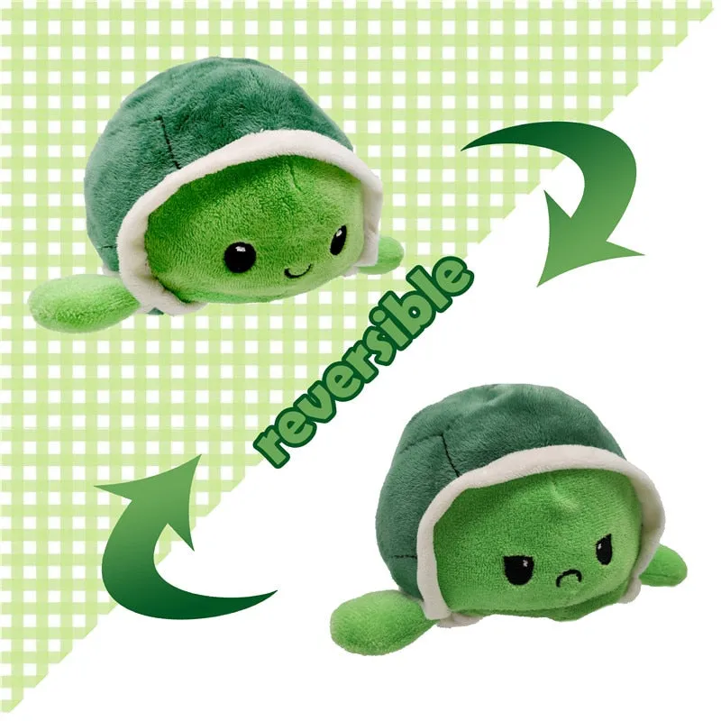 2021 reversible tortoise plush toys flip stuffed turtle reversible doll Peluche flip toys Cute Simulation tortoise Plush Toys