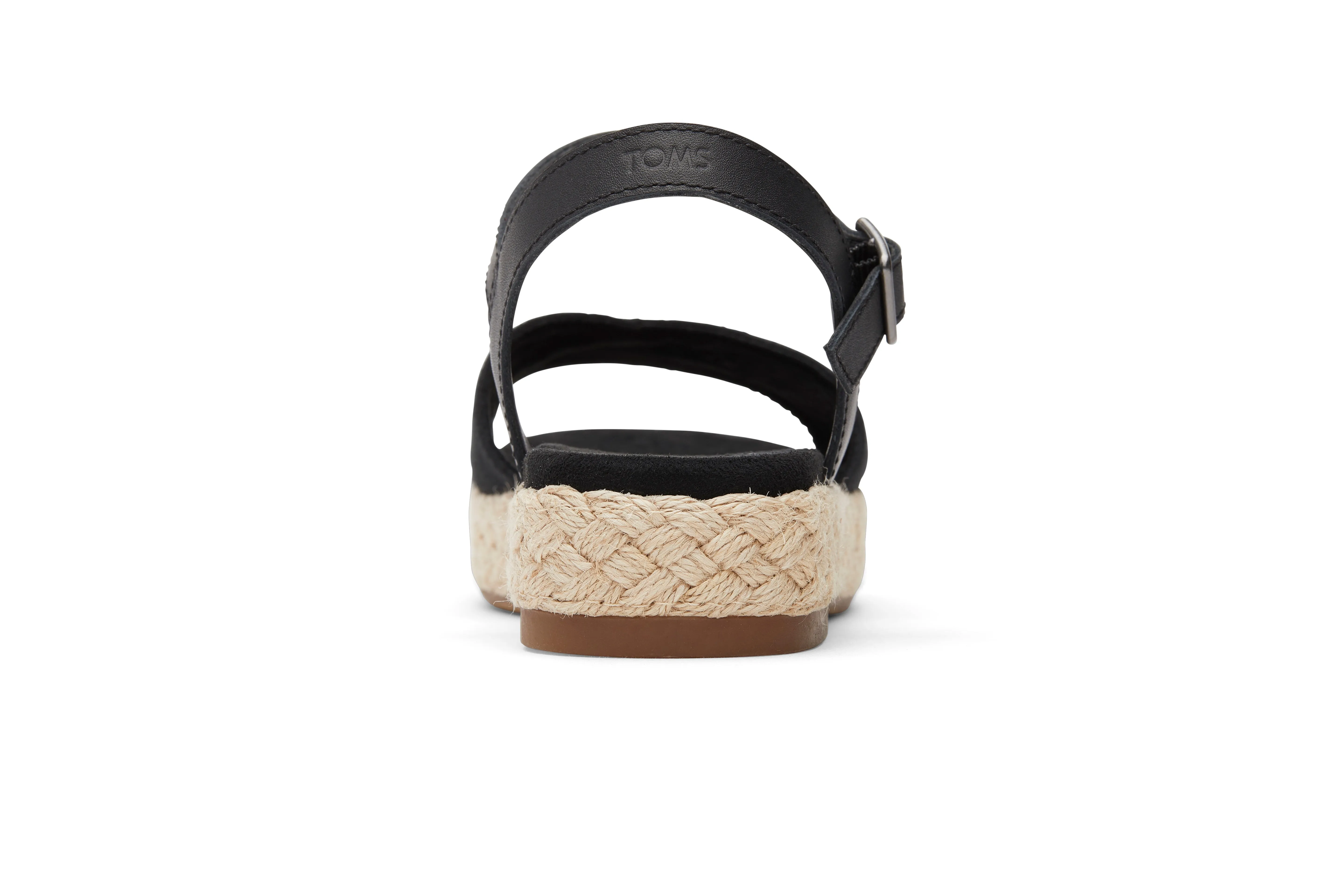 Abby Espadrille Sandal - Black Slubby Woven/Leather