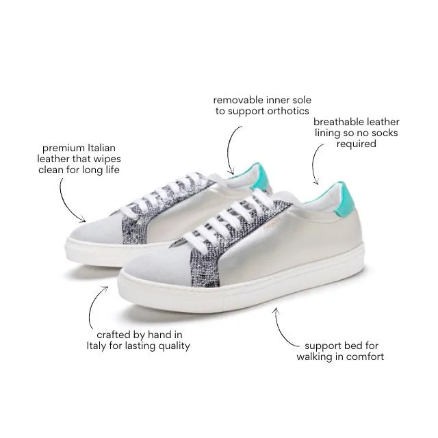 Amalfi - Silver and Seafoam Green Sneaker