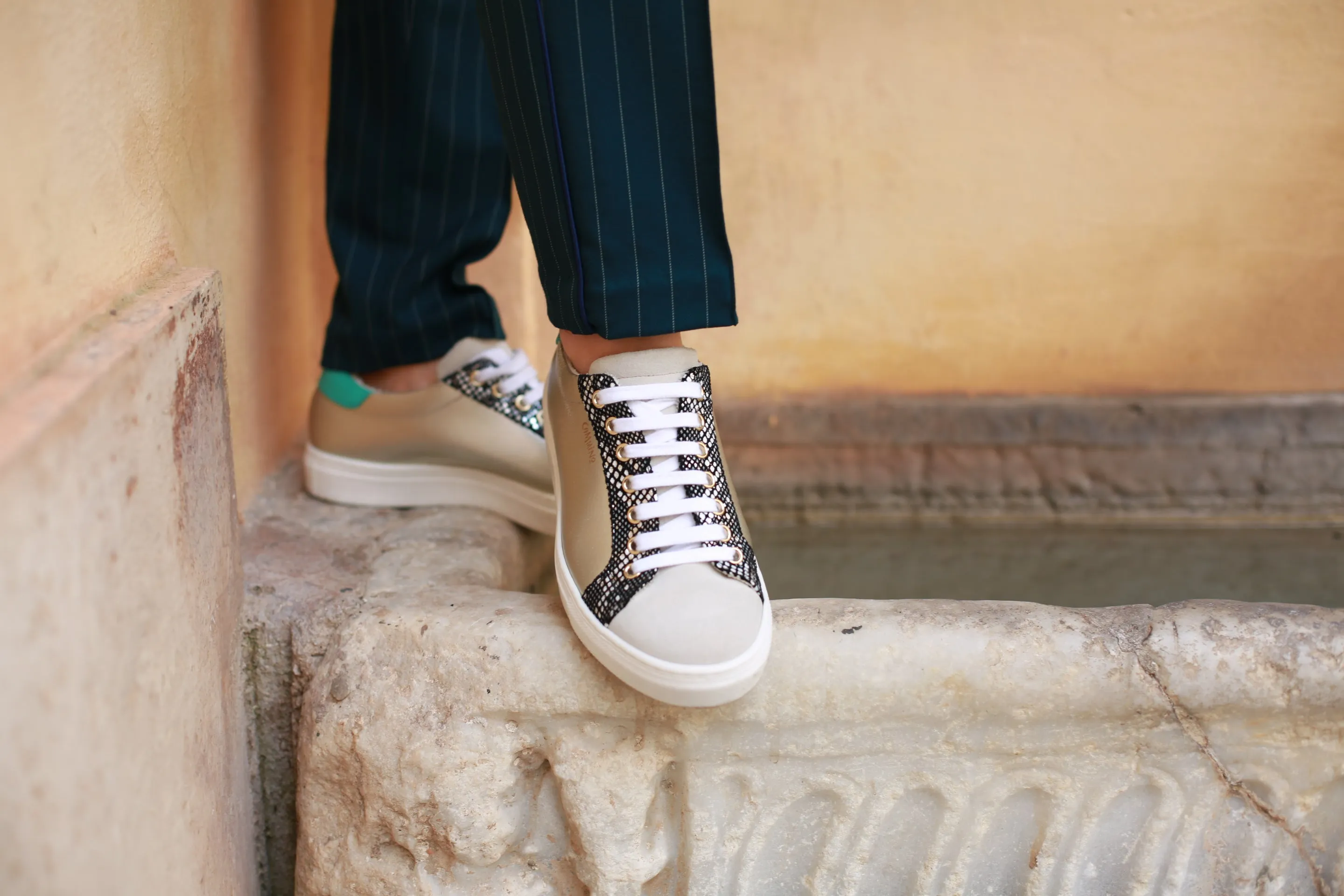 Amalfi - Silver and Seafoam Green Sneaker