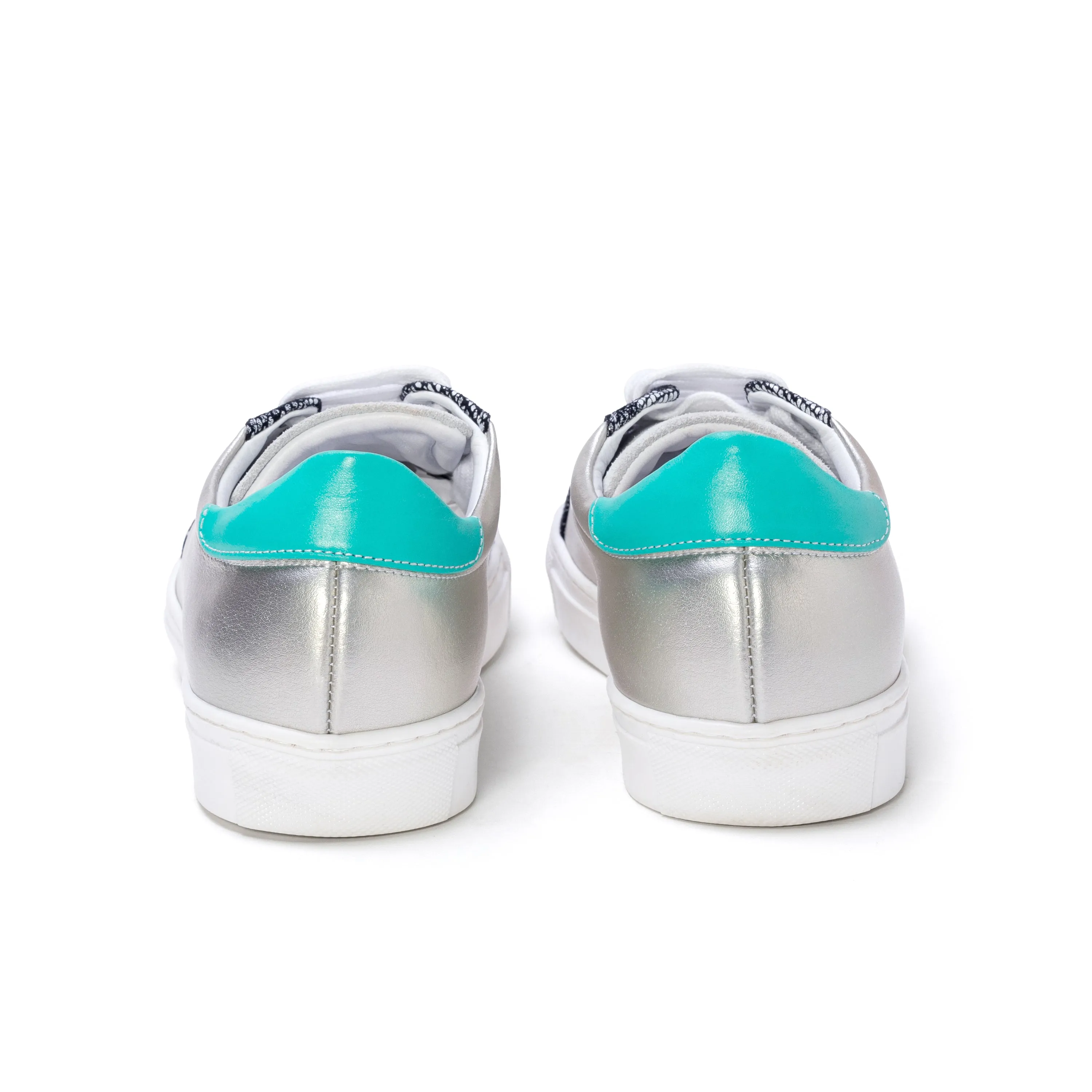 Amalfi - Silver and Seafoam Green Sneaker