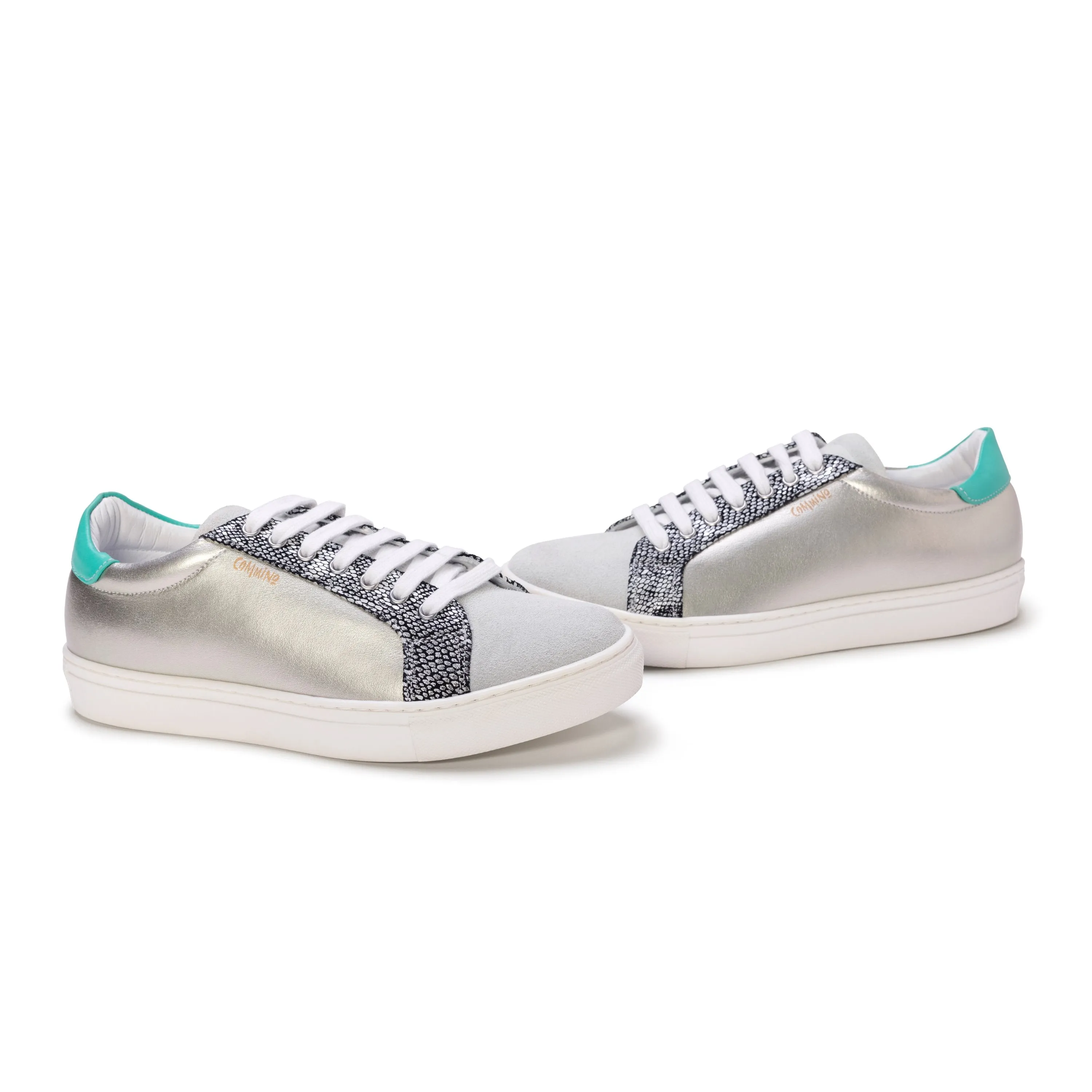 Amalfi - Silver and Seafoam Green Sneaker