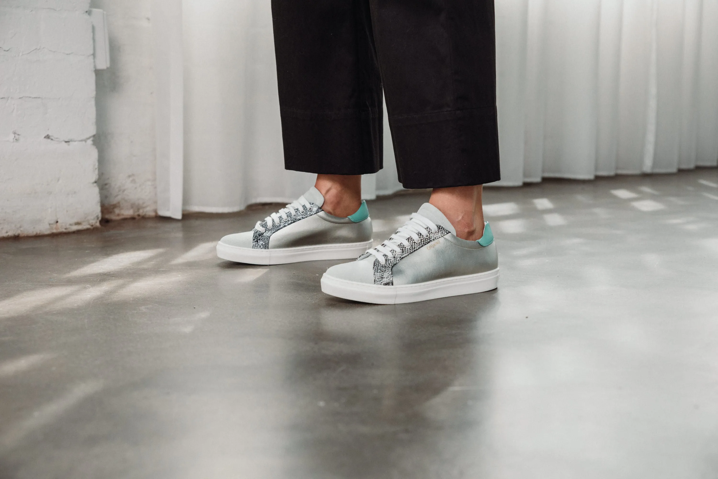 Amalfi - Silver and Seafoam Green Sneaker