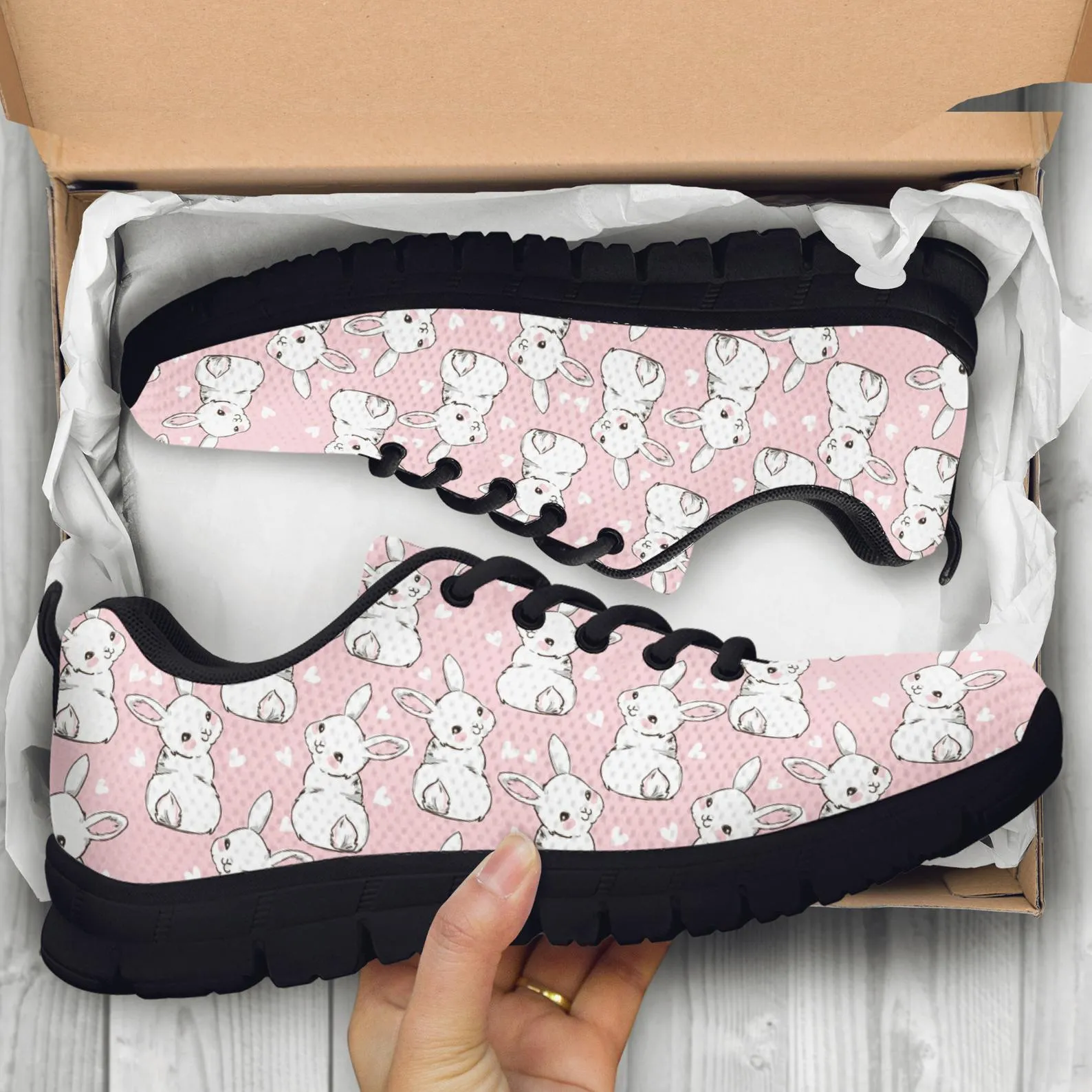 Bunny Girl Shoes Rabbit Sneakers Rabbit Running Shoes Athletic Casual Shoes Rabbit Lover Gifts Clothing for Womens Mens Kids Adults