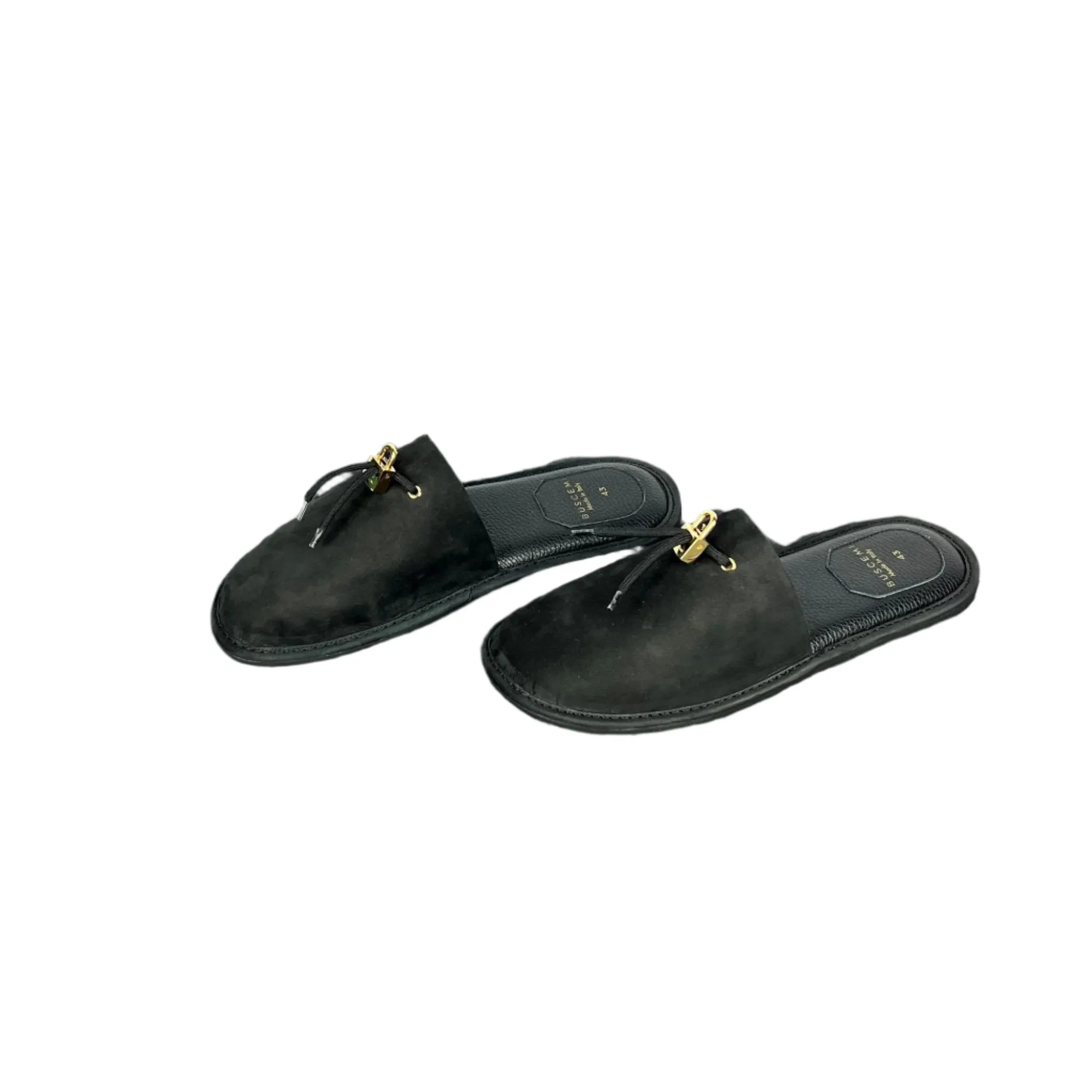 Buscemi Greenwich Black Nabuk Slippers