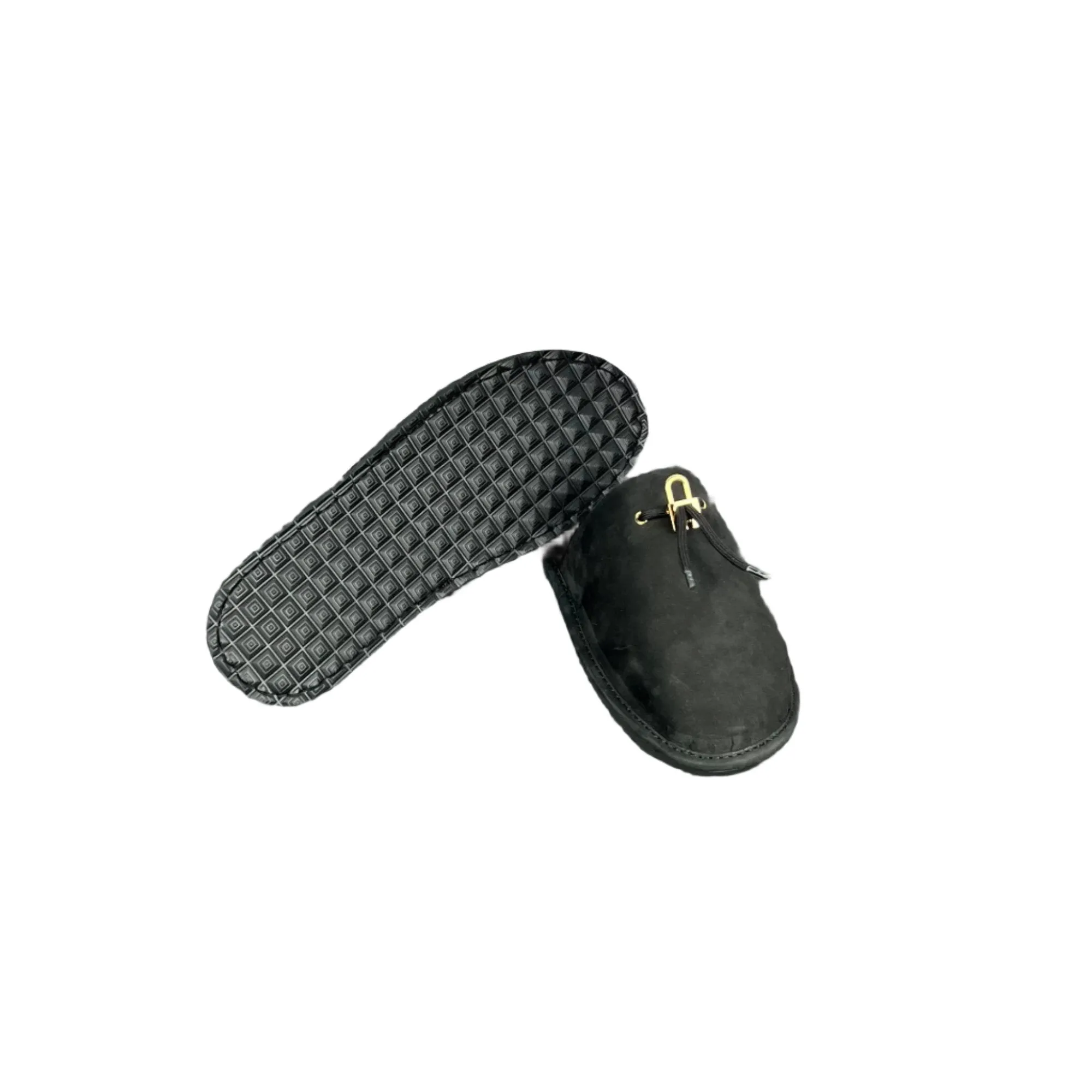 Buscemi Greenwich Black Nabuk Slippers