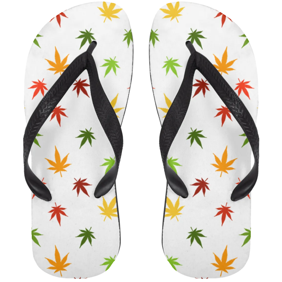 Cannabis Colorful  Leaf Flip Flops