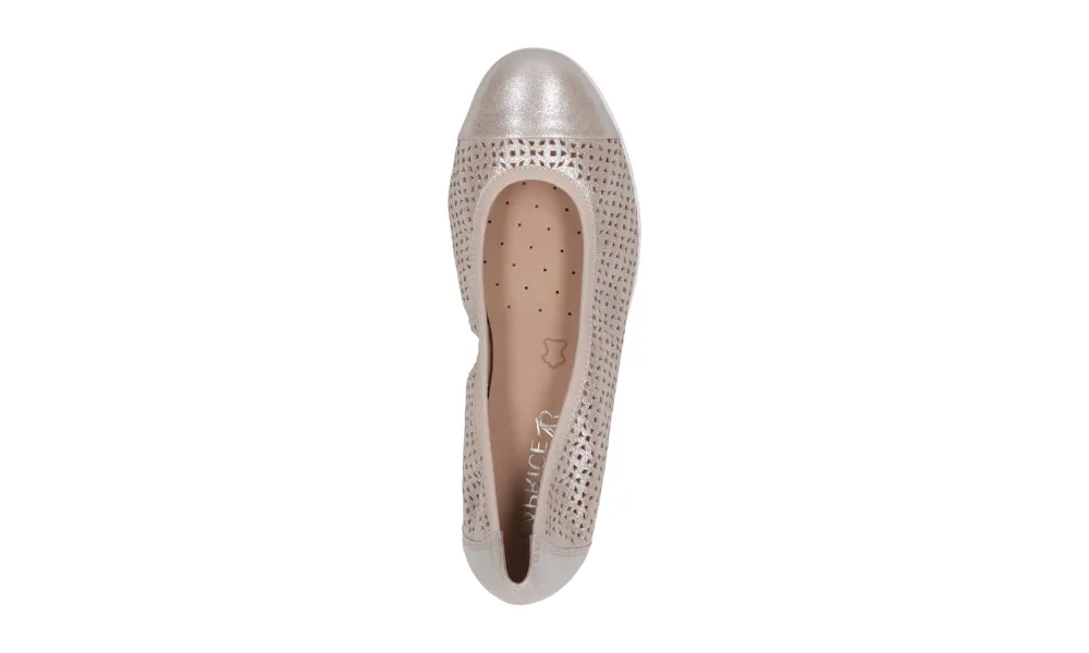 Caprice - Vivian Ballet Pump Taupe Metallic