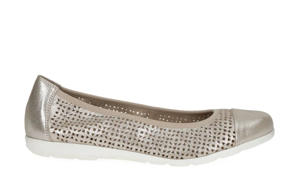 Caprice - Vivian Ballet Pump Taupe Metallic