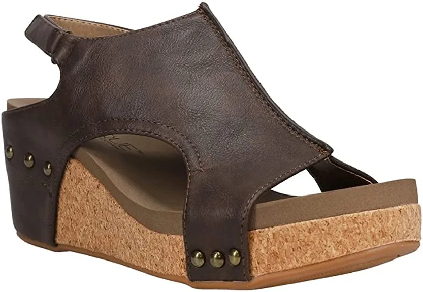 CARLEY WEDGE HEEL SANDALS - Chocolate Smooth