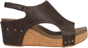 CARLEY WEDGE HEEL SANDALS - Chocolate Smooth