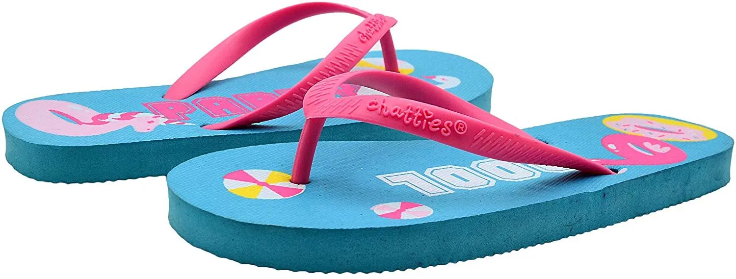 Chatties Girls' Flip Flop Little Kid Cute Mix N Match Print Slip On Summer Thong Sandal