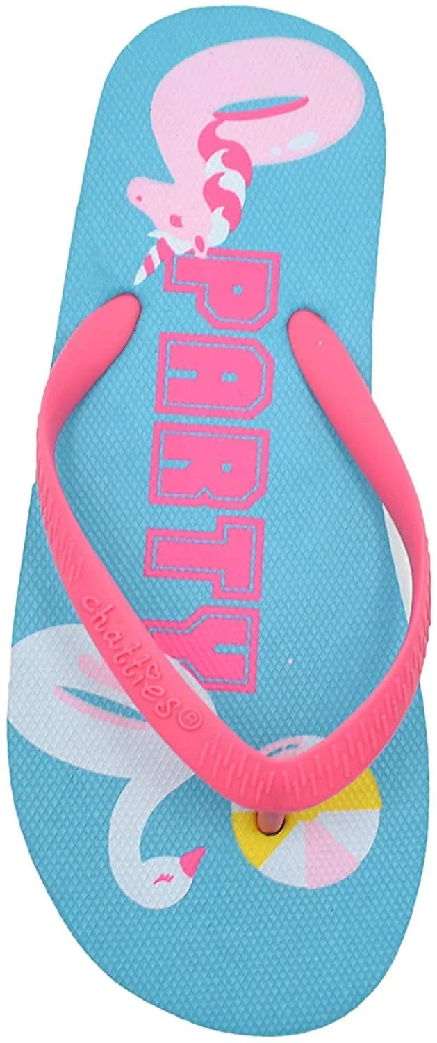 Chatties Girls' Flip Flop Little Kid Cute Mix N Match Print Slip On Summer Thong Sandal