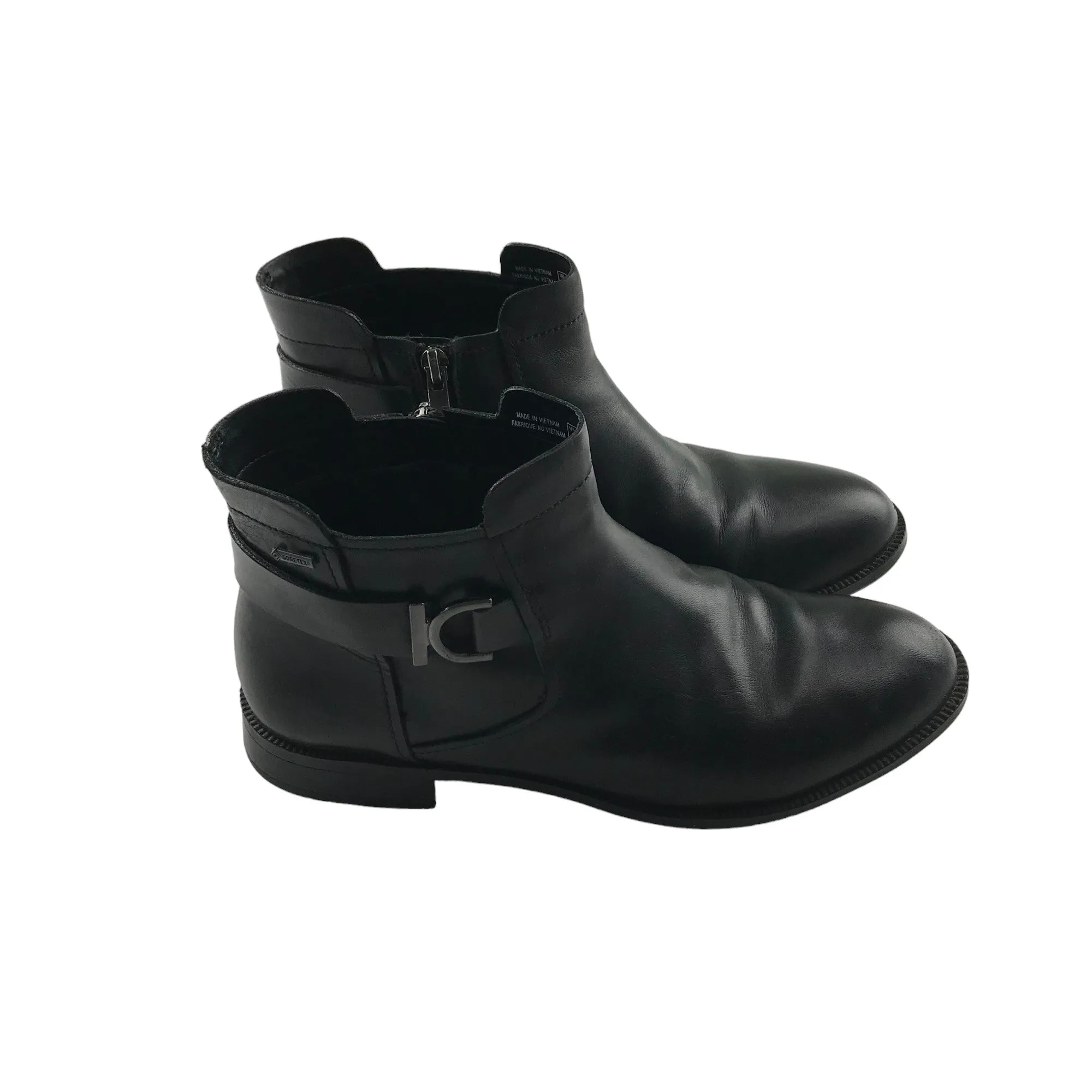 Clarks Gore-Tex boots shoe size UK 6 black ankle height leather-style material