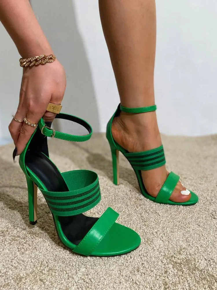 Color Block Heel Sandals