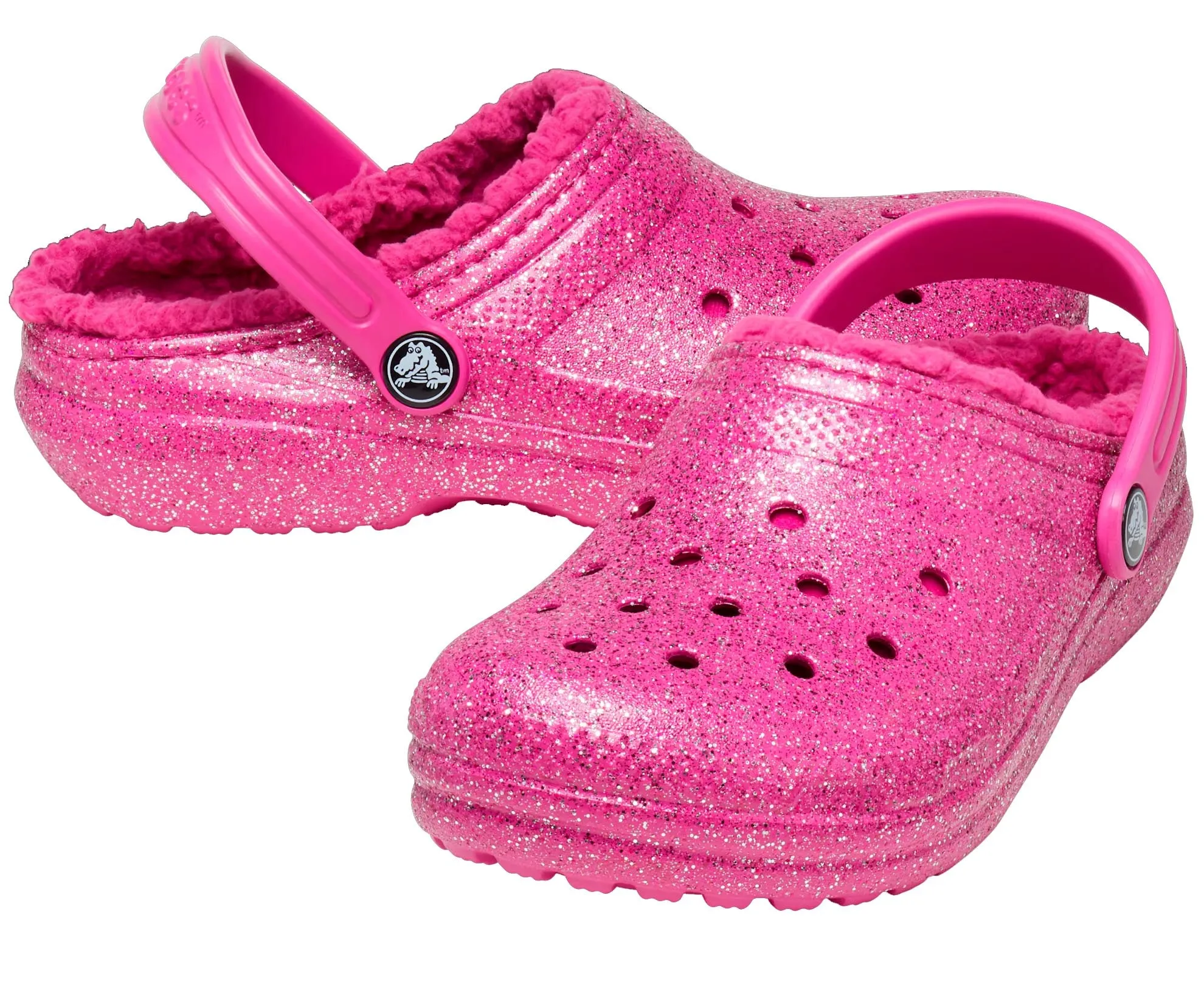 Crocs Classic Glitter Lined Kids Clogs