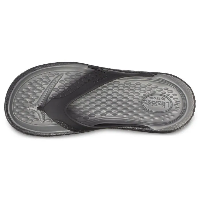 Crocs LiteRide Flip Flop Black/Slate Grey Womens & Mens