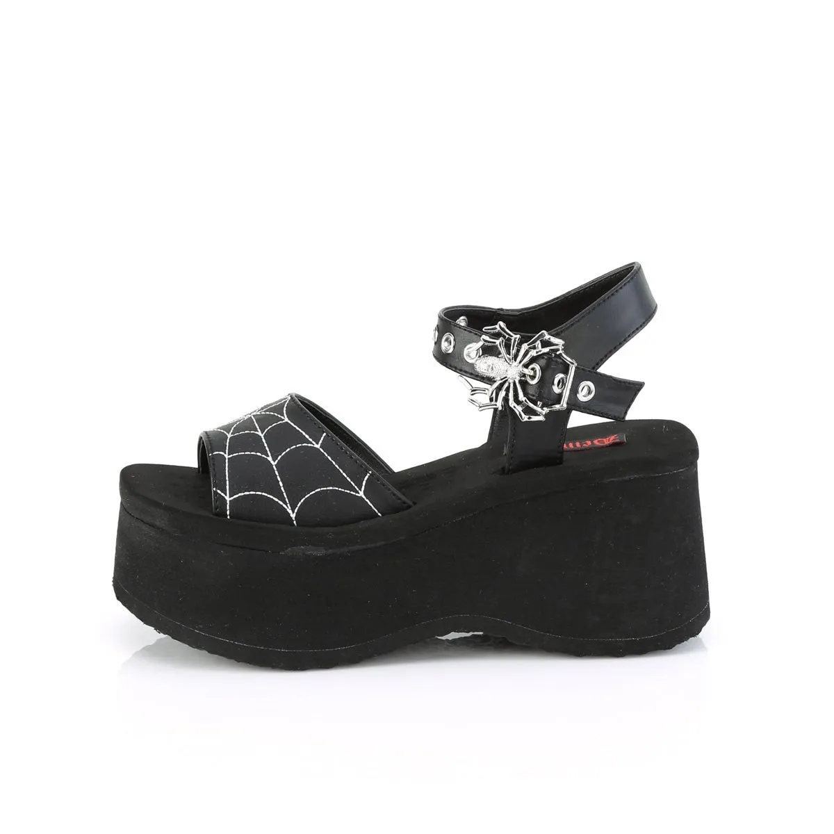 Demonia FUNN-10 | Black Vegan Leather Sandals