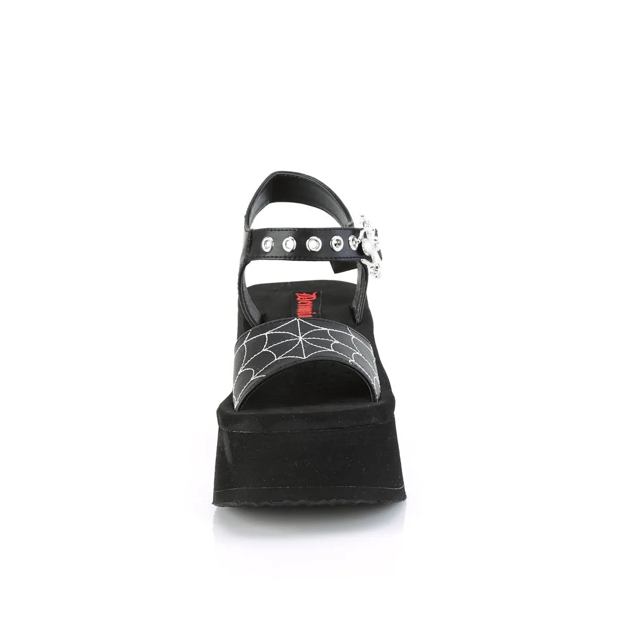 Demonia FUNN-10 | Black Vegan Leather Sandals