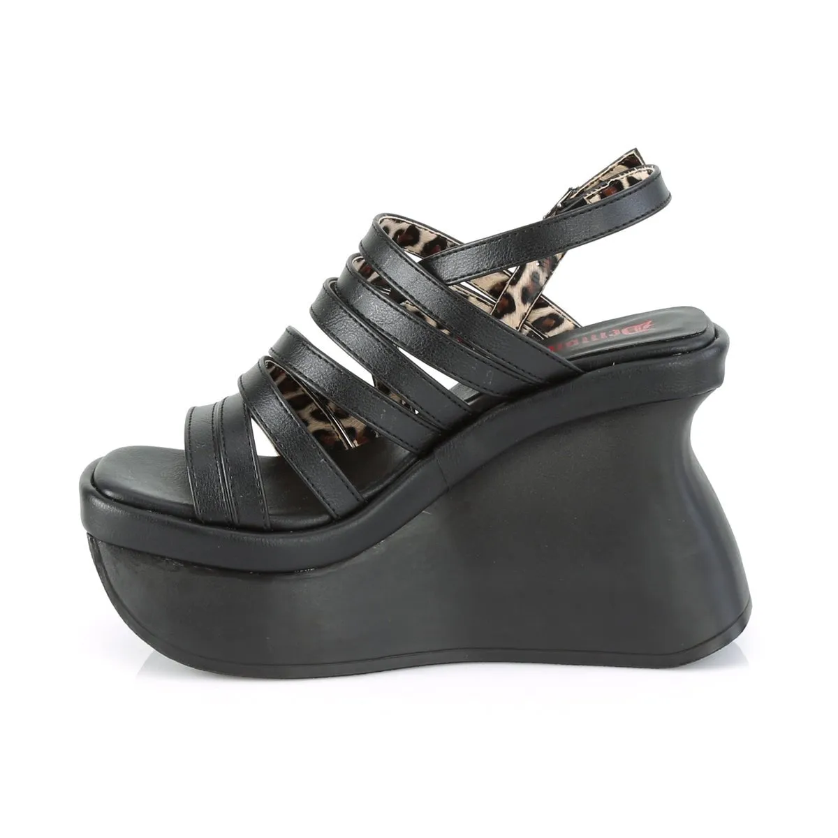 Demonia PACE-33 | Black Vegan Leather Sandals