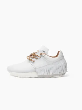 Esseutesse Leather Fringe Sneaker - White