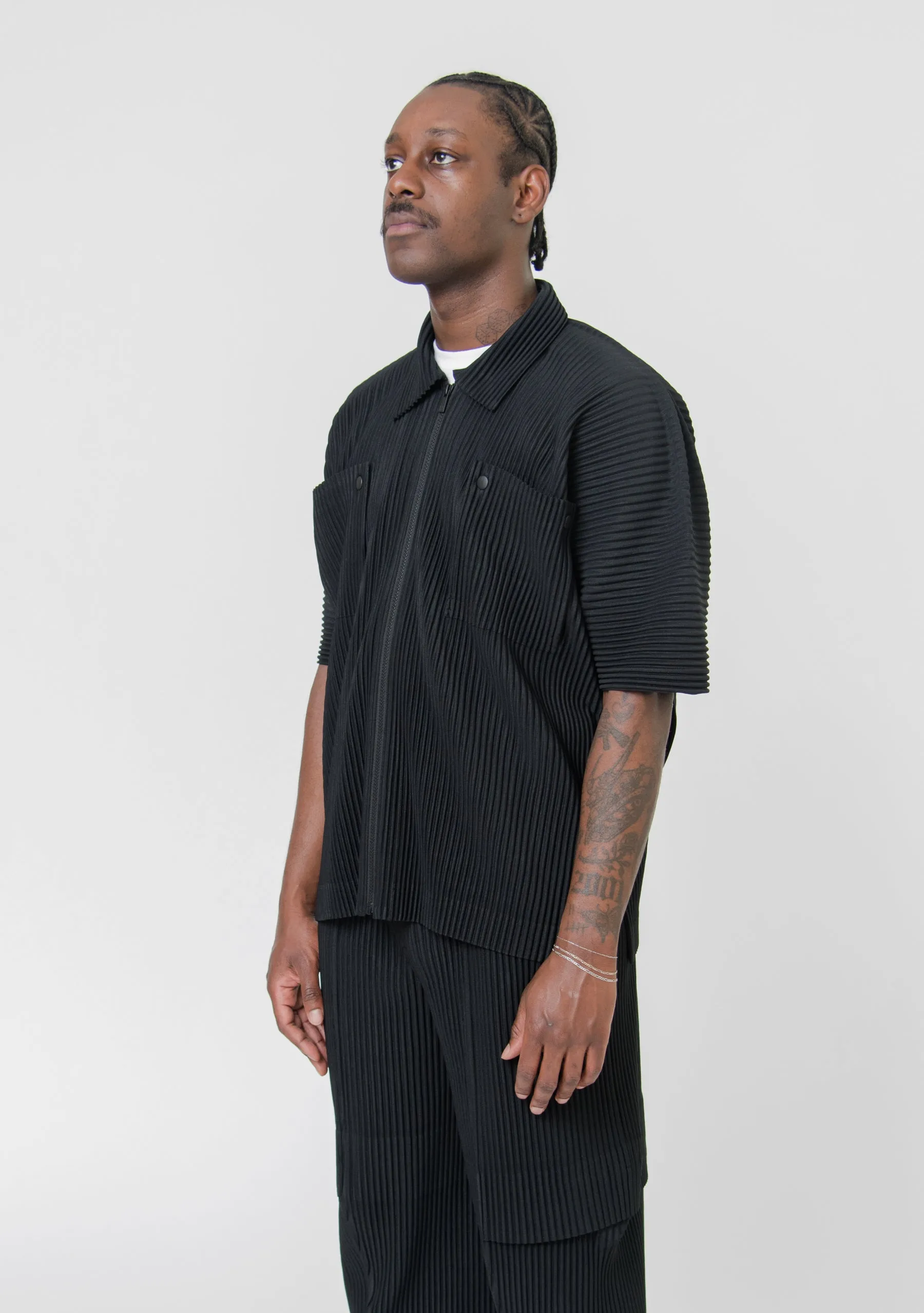 Flip Pleated Shirt Black JJ172-15