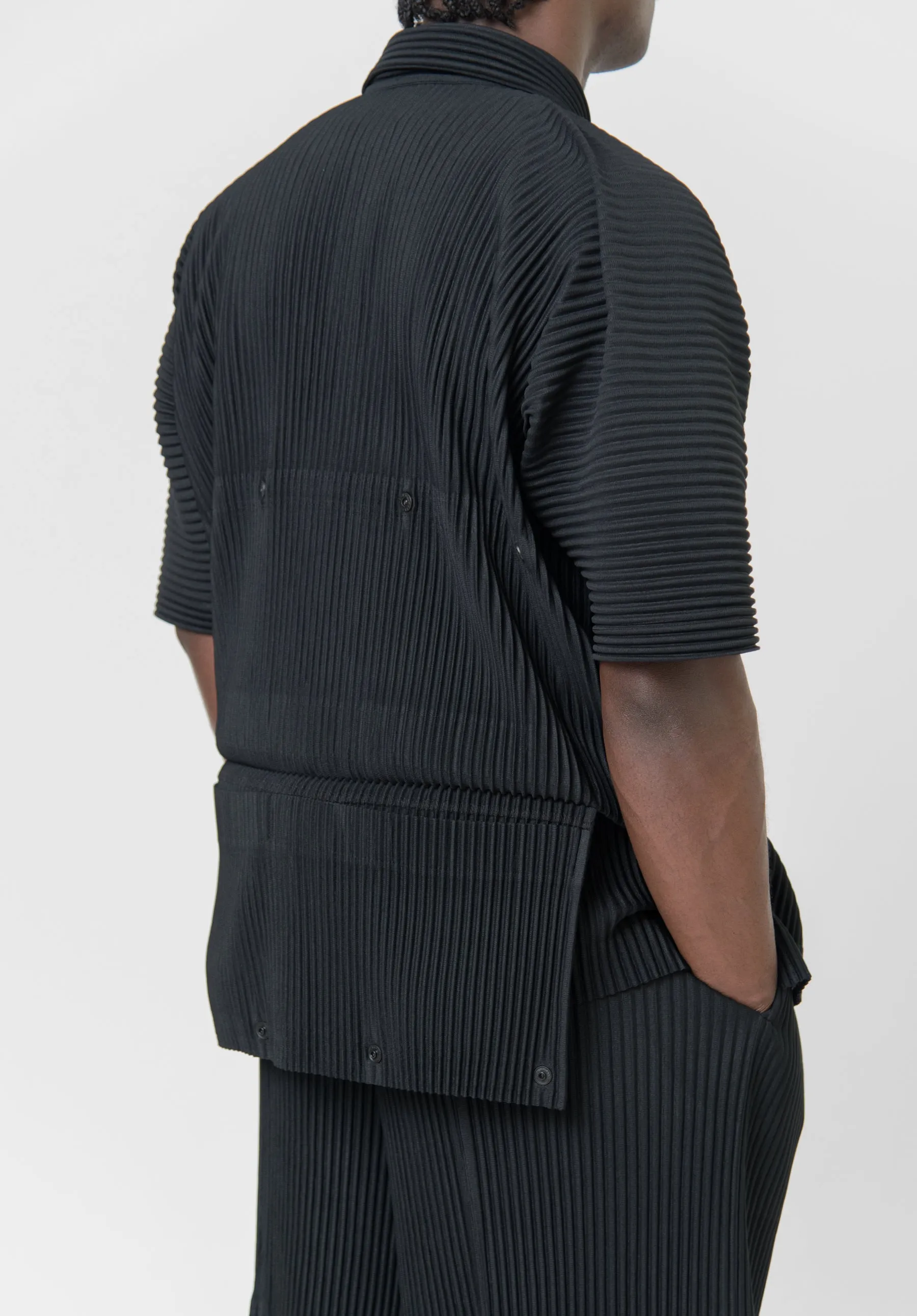 Flip Pleated Shirt Black JJ172-15