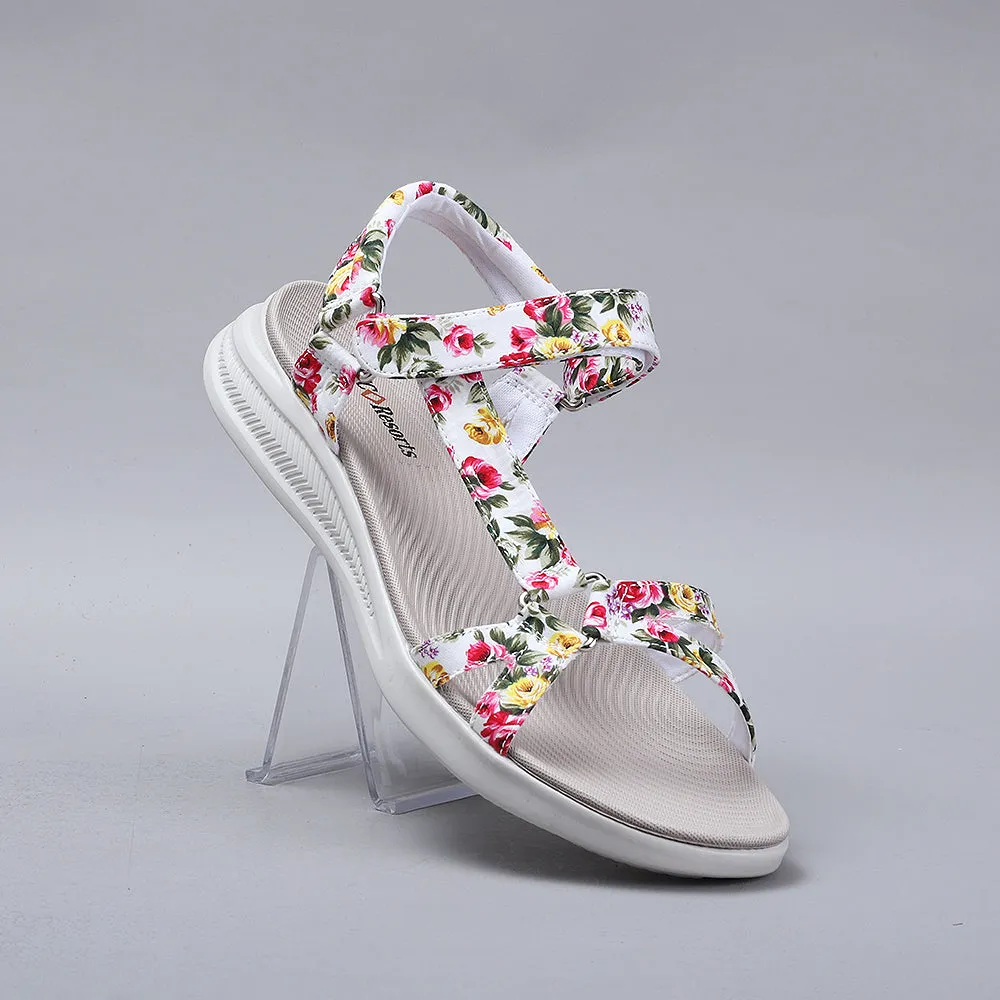 Floss-White Floral Print