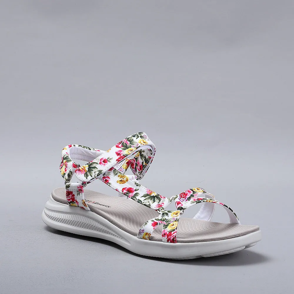 Floss-White Floral Print