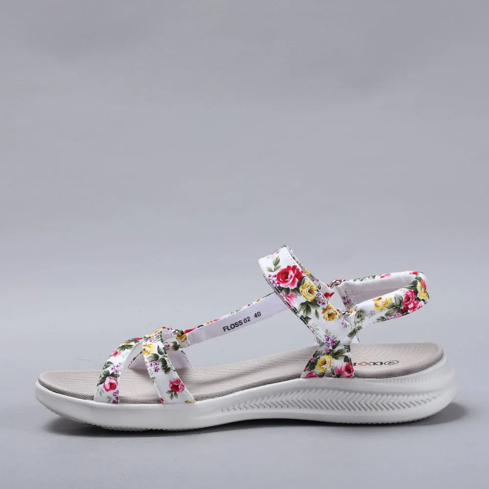 Floss-White Floral Print