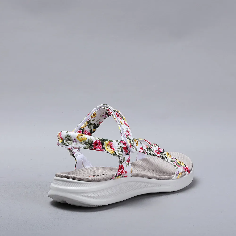 Floss-White Floral Print