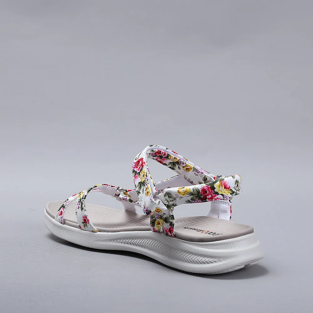 Floss-White Floral Print