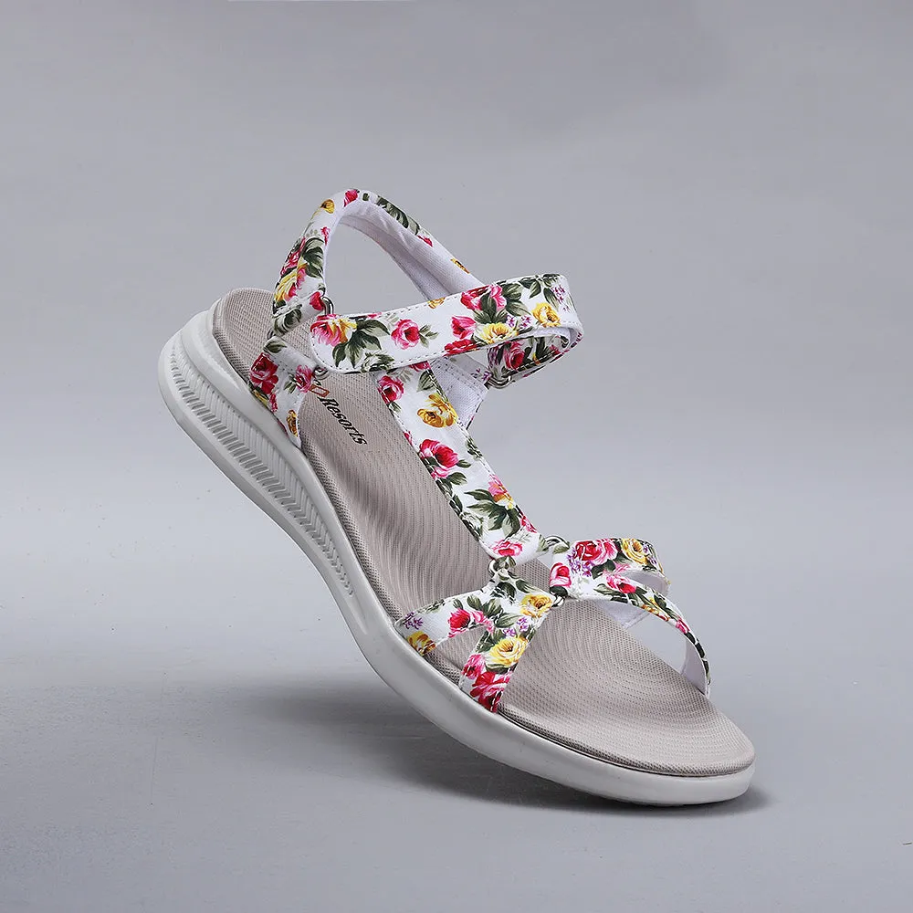 Floss-White Floral Print