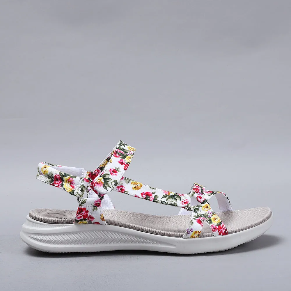 Floss-White Floral Print