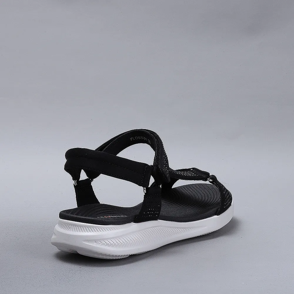 Floss01-Black Diamante White Sole