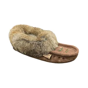 Fur Moccasin - Chocolate Suede