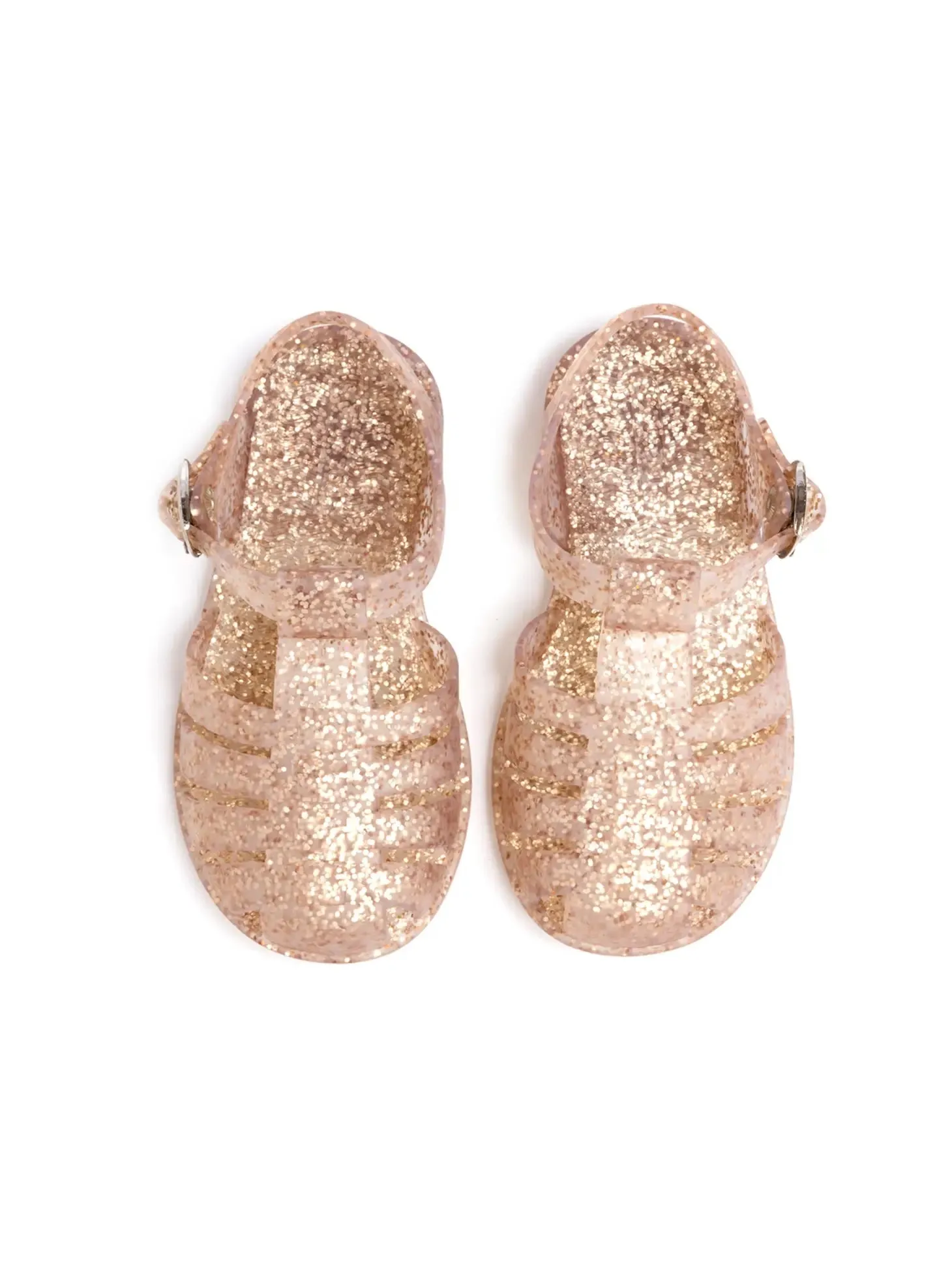 Gold Glitter Jelly Sandals