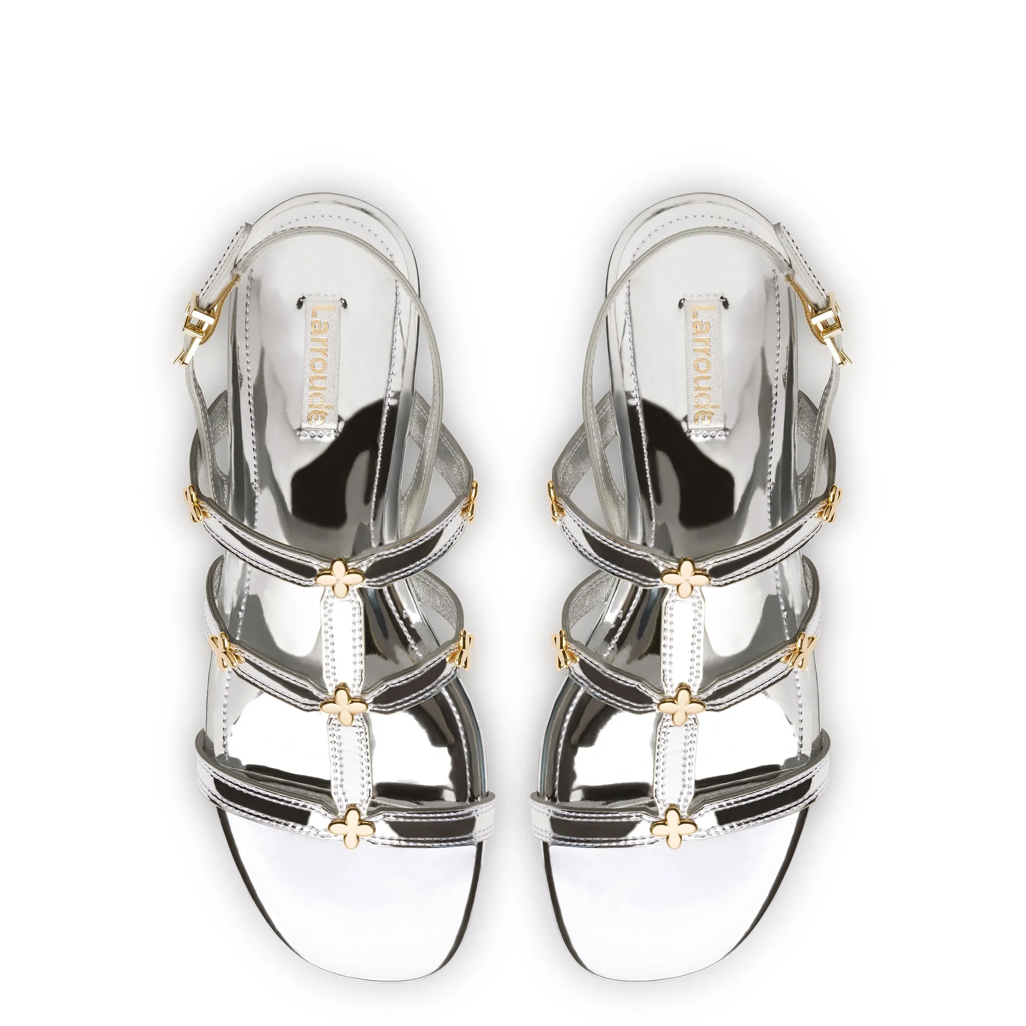 Harmony Flat Sandal In Silver Specchio