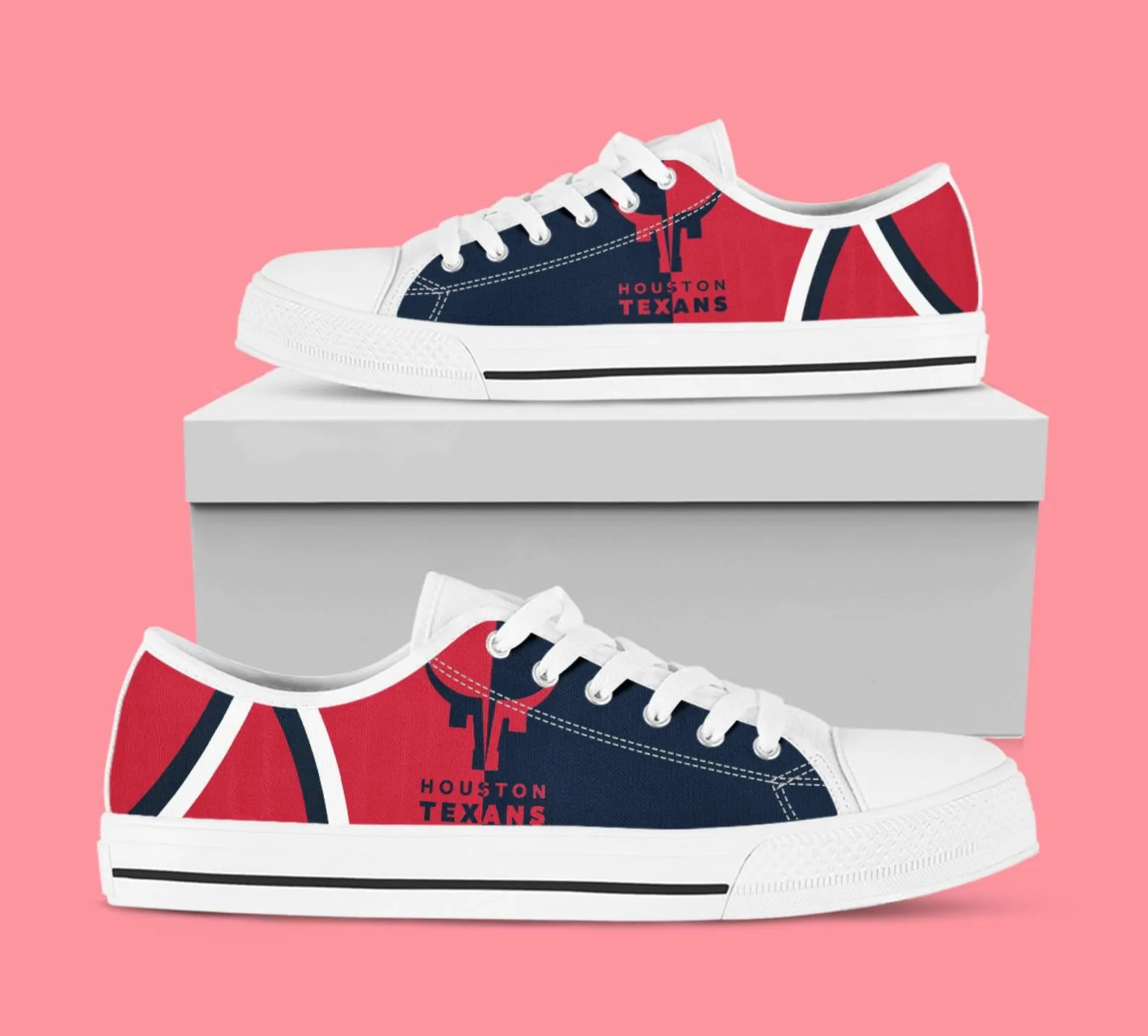 Houston Texans Custom Lowtop, Football Custom Shoes, Sports Lowtop, Canvas Shoes, Canvas Lowtop, Unisex Shoes, Music Shoes, Gift Birthday