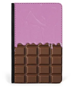 iPad 2/3/4 Faux Leather Flip Case Chocolate-Pink Sauce