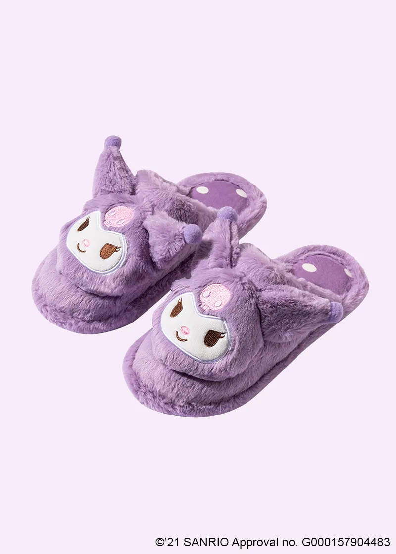 Kuromi fluffy house slippers - MINISO x SANRIO