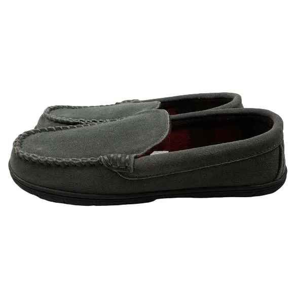 Lands End Men's Suede Leather Moccasin Slippers