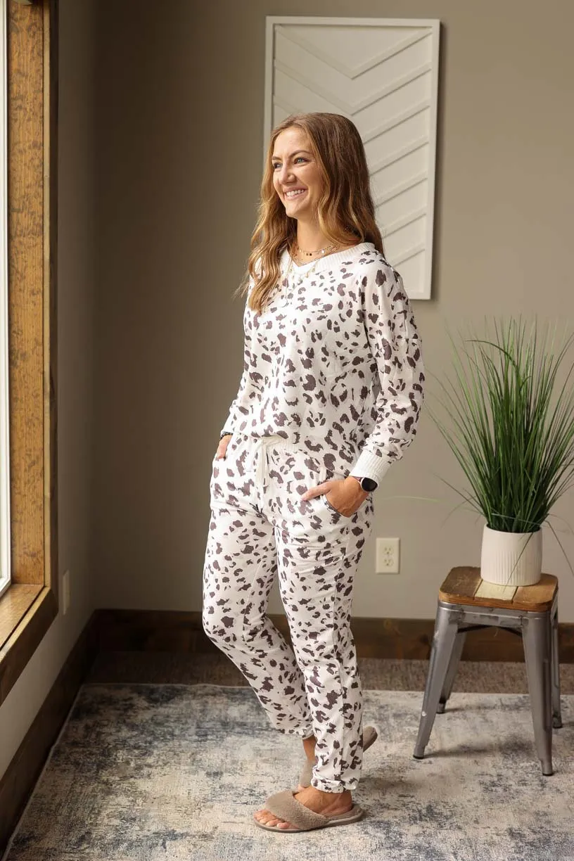 Leopard Long Sleeve Jogger Lounge Set