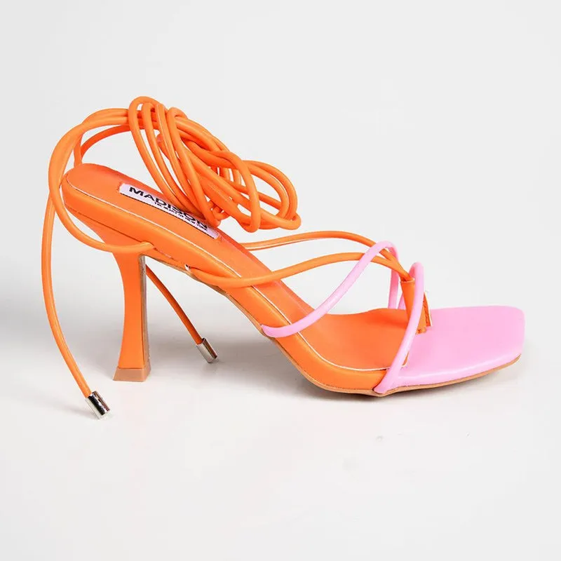 Madison Aspen Ankle Wrap Sandal - Orange/Pink