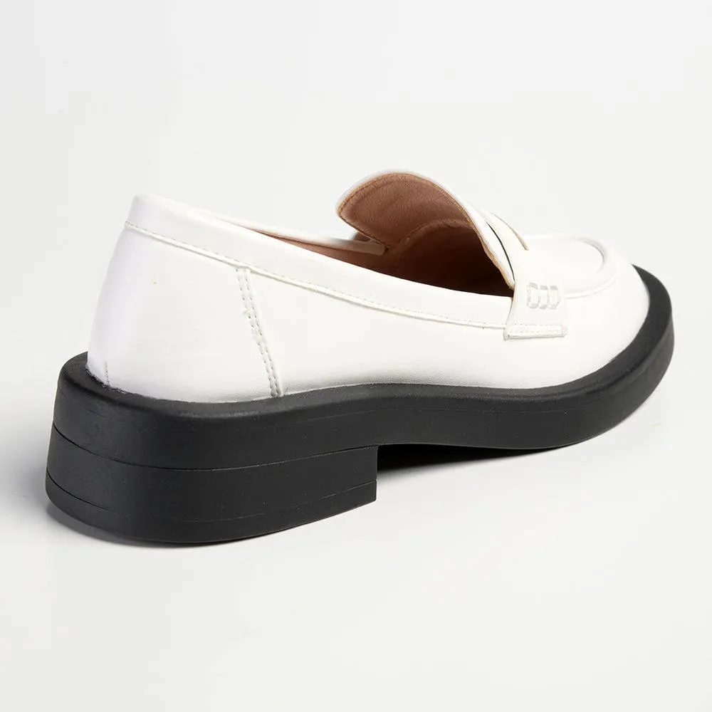 Madison Blessing Ladies Slip On Loafers - White