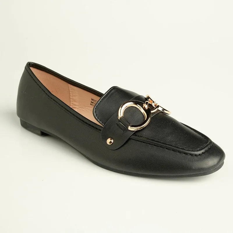 Madison Kerri Metal Trim Loafer - Black