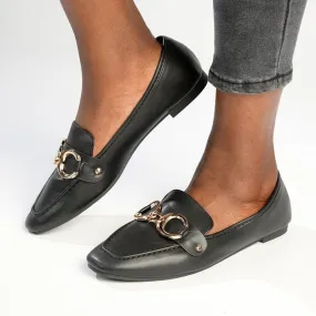 Madison Kerri Metal Trim Loafer - Black